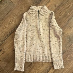 🐷Heather pale pink 1/3 zip wool sweater🐷